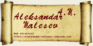 Aleksandar Malešev vizit kartica